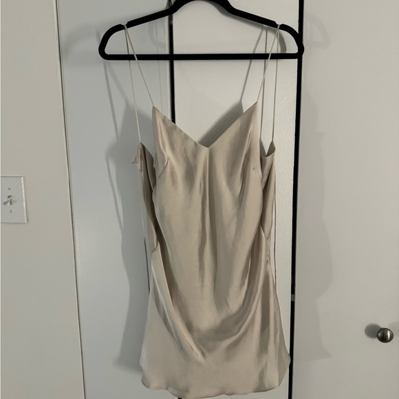 NEW WITH TAGS | Zara Satin Dress Pearl Gray - NWT | Small, SM - Picture 2 of 4